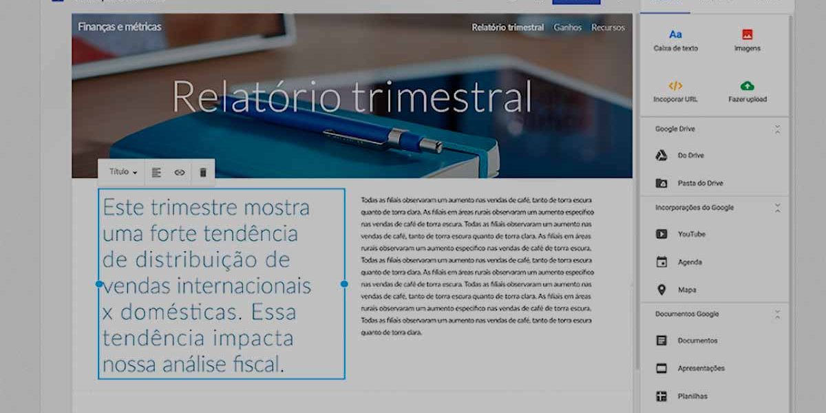 criando site corporativo nos planos workspace