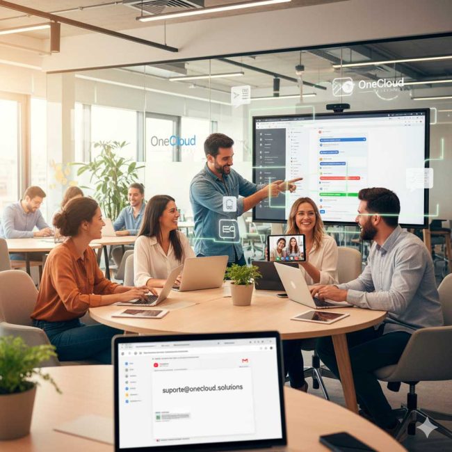 Funcionários mais felizes com o Google Workspace.