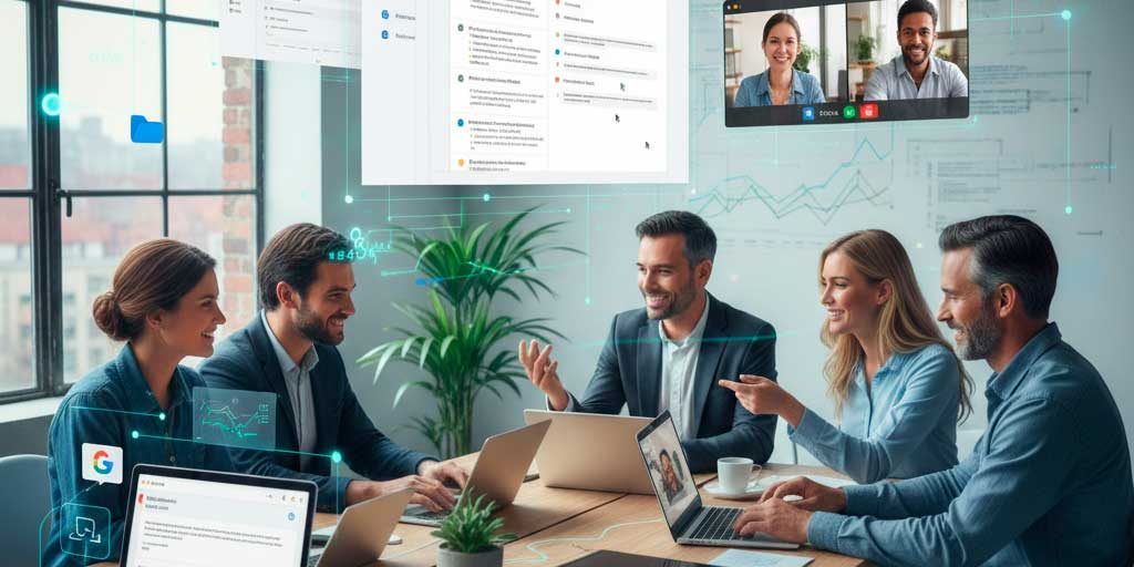 Produtividade-e-colaboracao-e-com-o-Google-Workspace Produtividade e colaboração é com o Google Workspace.