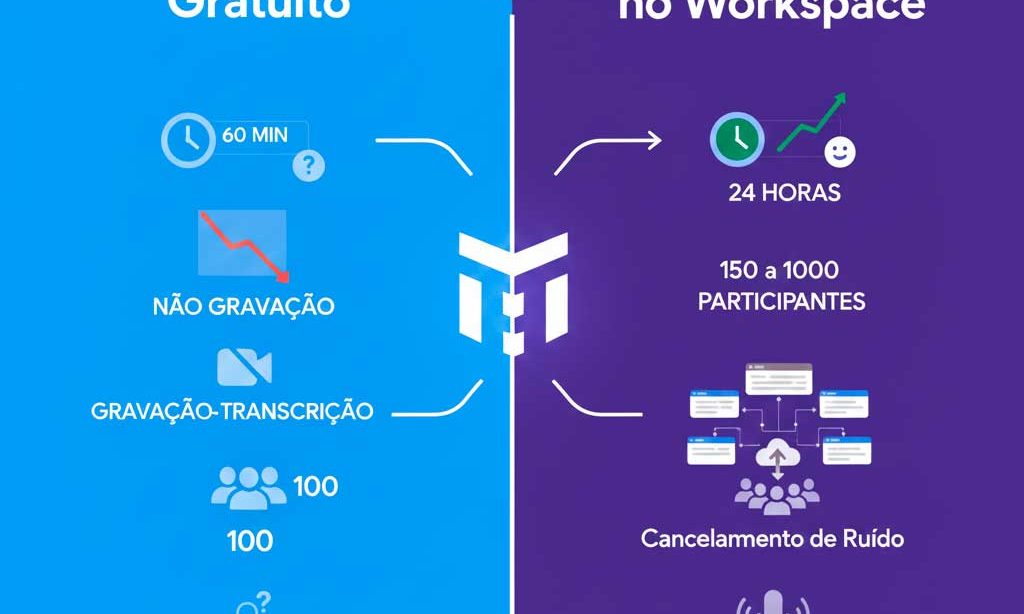 Diferenças entre o Meet Gratuito e o Meet Workspace